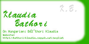 klaudia bathori business card